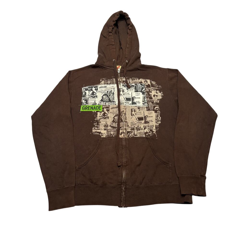 Grenade Gloves Y2K Danny Kass Full Zip Hoodie Men's Small Skater Snowboarding